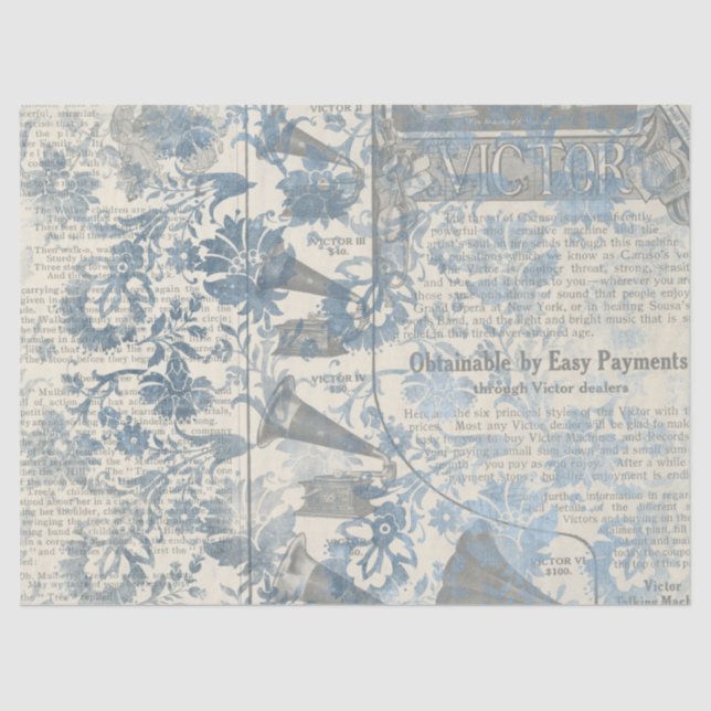 Diseño de la serie de papel azul Ephemera 15 (Anverso)