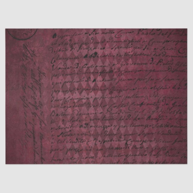 Diseño de la serie de papel Ephemera Burgundy 7 (Anverso)