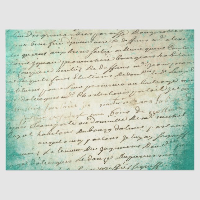 Diseño de la serie de papel turquesa Ephemera 18 (Anverso)