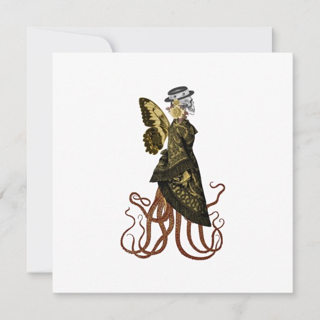 Diseño de la serie Gold SteamPunk 5 Invitación (Anverso)