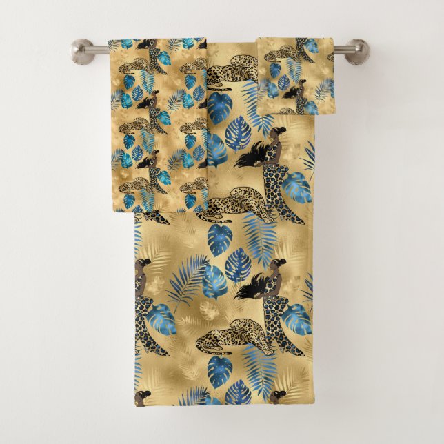 Diseño de la serie Leopardo Azul y Oro 7 (In situ)