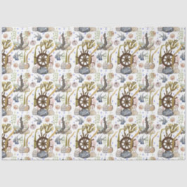 Diseño de la serie Marine Life 11 Papel de tejidos