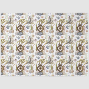 Diseño de la serie Marine Life 11 Papel de tejidos