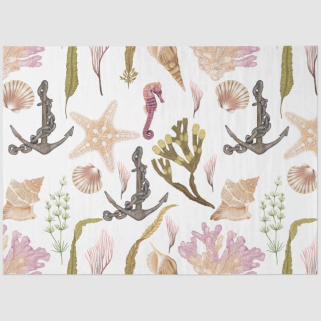 Diseño de la serie Marine Life 34 Papel de tejidos (Anverso)