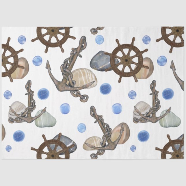 Diseño de la serie Marine Life 35 Papel de tejidos (Anverso)