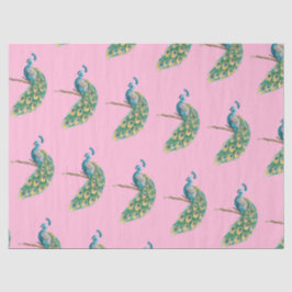 Diseño de la serie Pavo Real  3 Papel de seda rosa