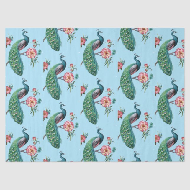 Diseño de la serie Peacock 4 Papel de tono azul (Anverso)