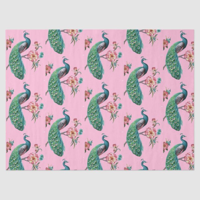 Diseño de la serie Peacock 4 Papel de tono rosado (Anverso)