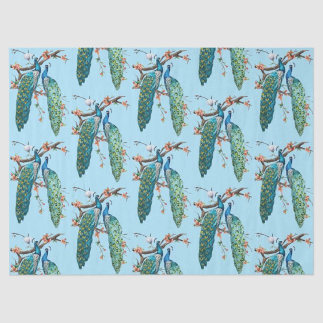 Diseño de la serie Peacock 6 Papel de tono azul (Anverso)