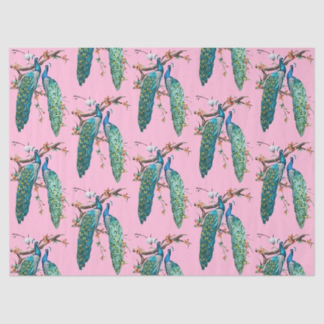 Diseño de la serie Peacock 6 Papel de tono rosado (Anverso)