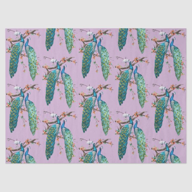 Diseño de la serie Peacock 6 Papel Tejido Lilac (Anverso)