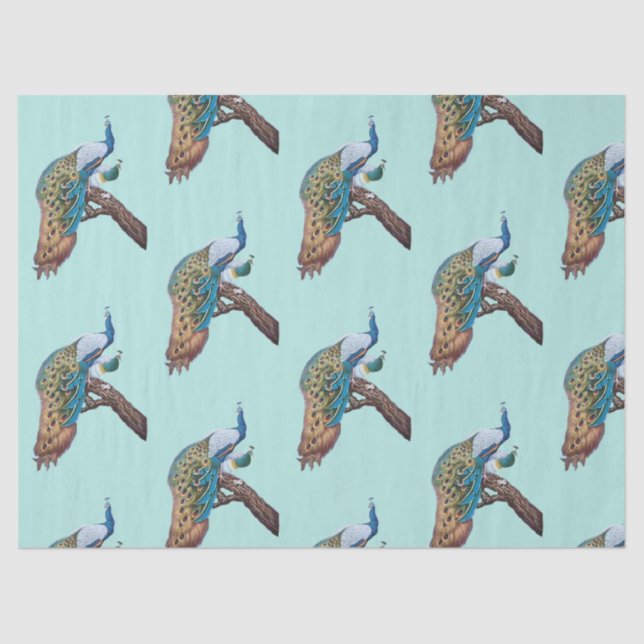 Diseño de la serie Peacock 9 Papel de tono azul (Anverso)