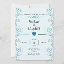 Diseño de la tarjeta de invitación a la boda flora