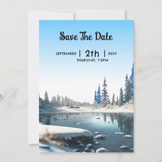 Diseño de la tarjeta de invitación a la boda helad (Reverso)