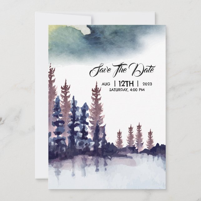 Diseño de la tarjeta de invitación a la boda helad (Reverso)