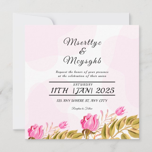 Diseño de la tarjeta de invitación de boda (Anverso)