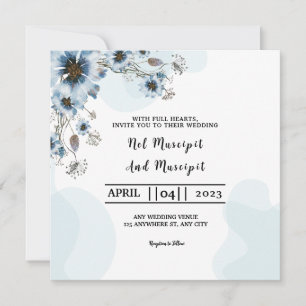 Diseño de la tarjeta de invitación de boda cuadrad