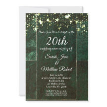 Diseño de la tarjeta de invitación Green 20 Aniver