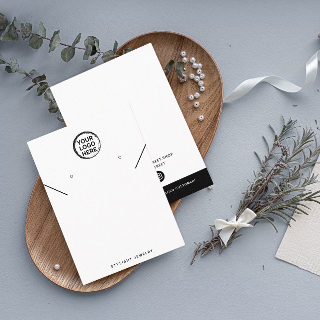 Diseño de la tarjeta de logotipo personalizado Gol (Stud Earrings Logo Card)