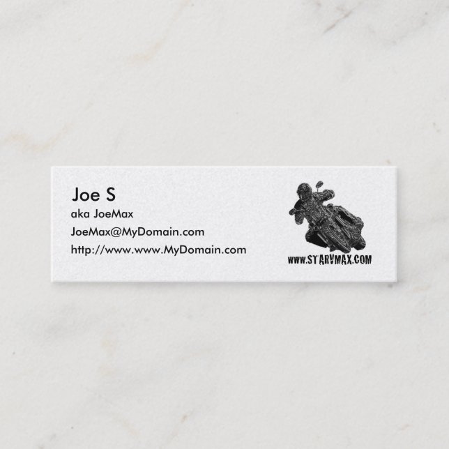 diseño de la tarjeta de visita del starVmax (Anverso)