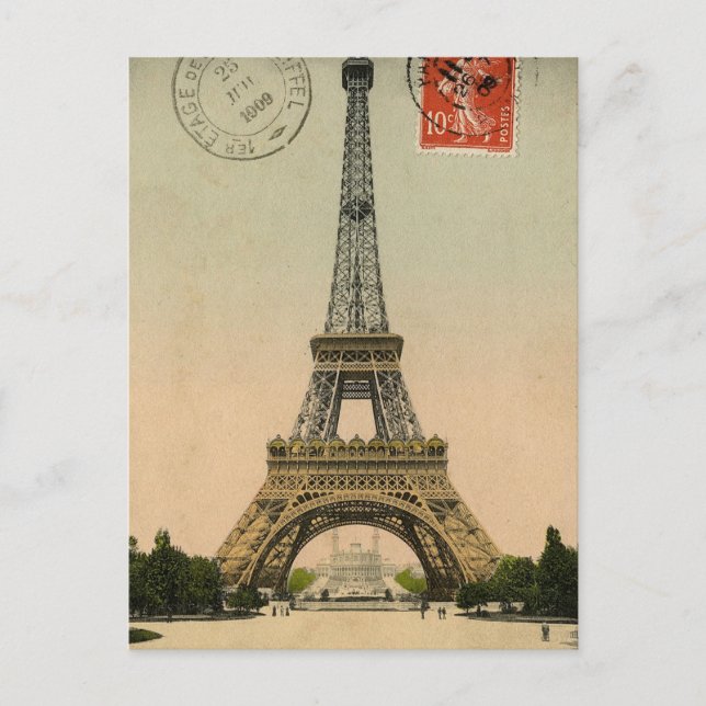 Diseño de la tarjeta postal de la Torre Eiffel Vin (Anverso)