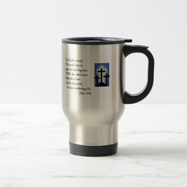 Diseño de la taza del viaje del verso de la biblia (Derecha)
