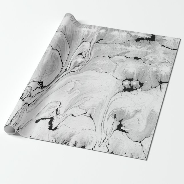 Diseño de la textura del agua negra, blanca, papel (Desenrollado)