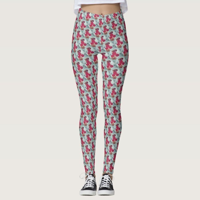 Diseño de las leggings de patrones de rosa (Anverso)