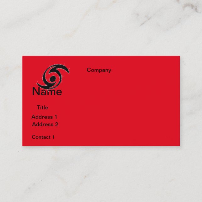 DISEÑO de las tarjetas de VISITA HURICANE (Anverso)