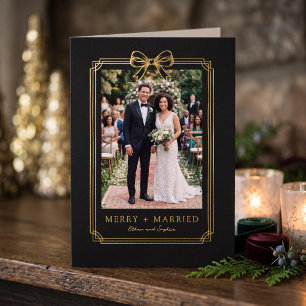 Diseño de lazo elegante Foto de Feliz y Casado
