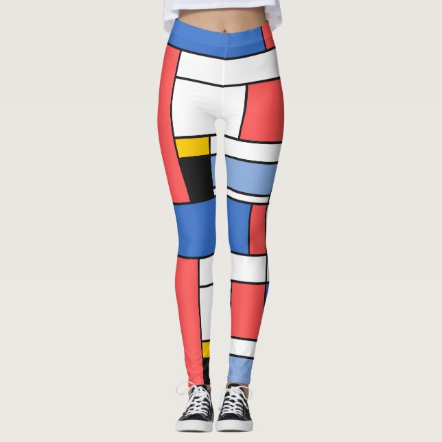 Diseño de leggings estilo arte moderno Mondrian (Anverso)