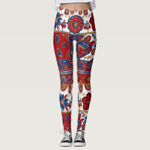 Diseño de leggings inspirado en la alfombra serbia