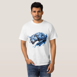 Diseño de leopardo azul de camiseta enojado y peli