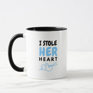 Diseño de letra azul lindo de taza de café