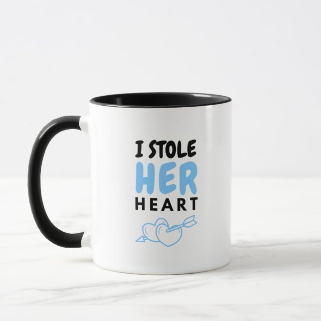 Diseño de letra azul lindo de taza de café (Izquierda)