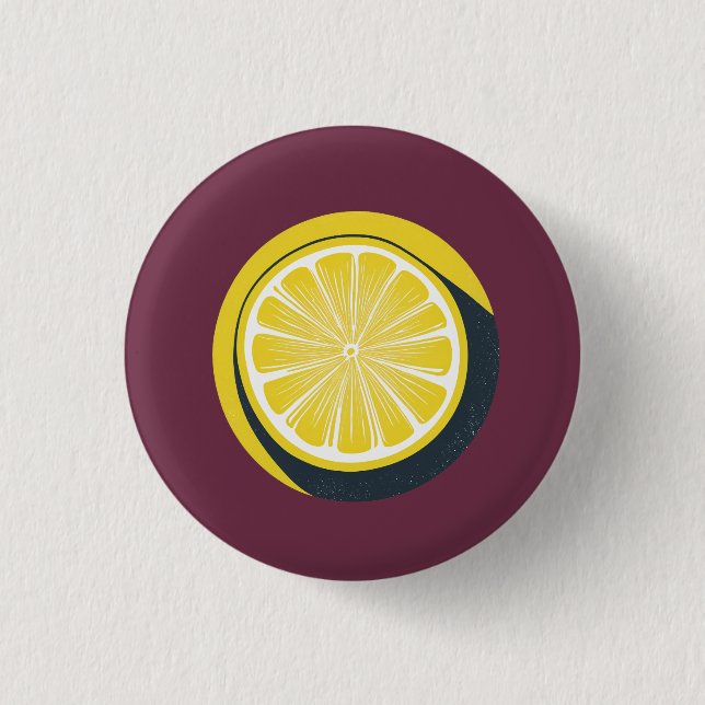 Diseño de Limón Cítrico - Botón Pequeño (Anverso)