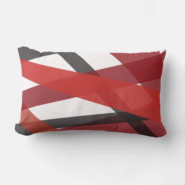 DISEÑO DE LÍNEAS NEGRAS ROJAS Cojín decorativo ret (Anverso)