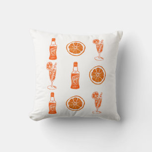Diseño de Linocut de Cojín decorativo Aperol Sprit
