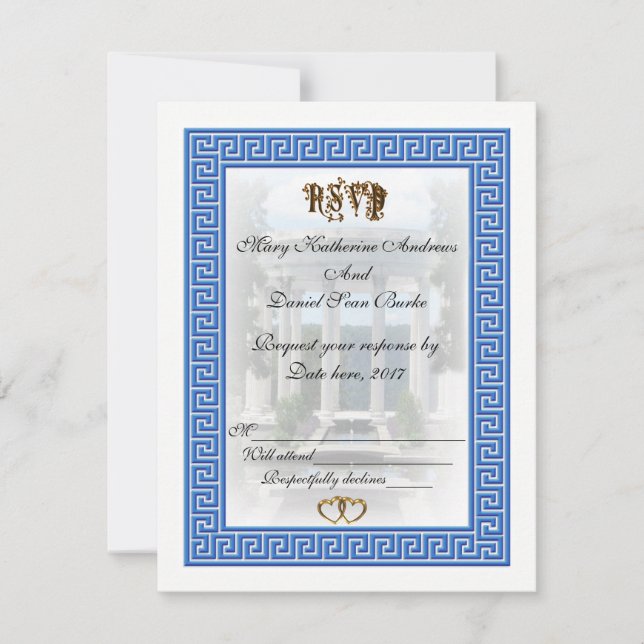 diseño de llave griega RSVP (Anverso)