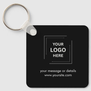 Diseño de llavero de negocio minimalista con logot