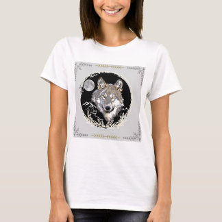 Diseño de lobo gris solitario en camiseta