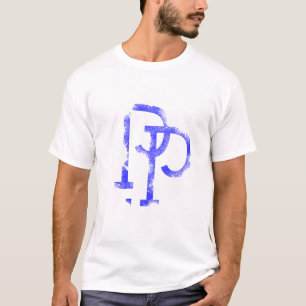 Diseño de logo con letra P en camiseta (Azul)
