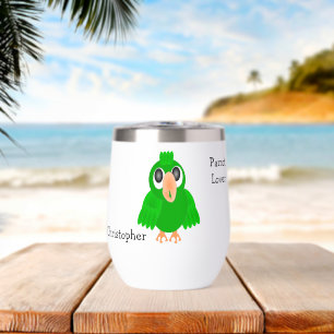 Diseño de loro verde con fondo de cualquier color