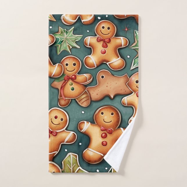 Diseño de los adorables Navidades de Ginger breadm (Toalla de mano)