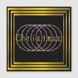 Diseño de Luces de Navidad en Negro con Dorado
