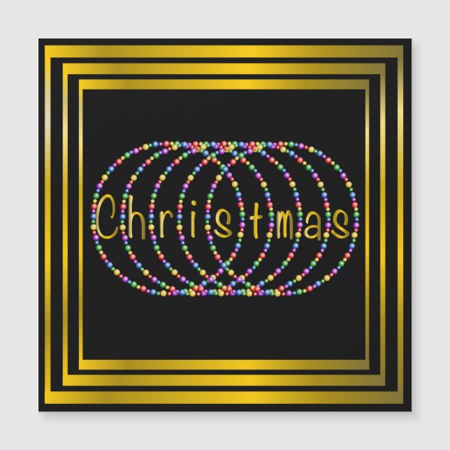 Diseño de Luces de Navidad en Negro con Dorado (Anverso)