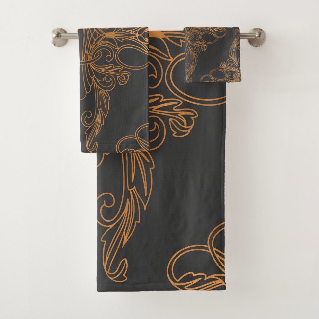 Diseño de lujo, estampado floral, gris oscuro, cob (In situ)