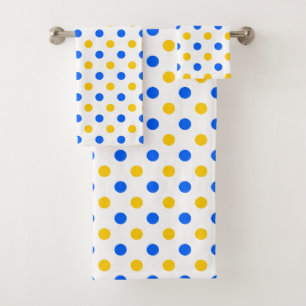 Diseño de lunares blancos azul amarillo