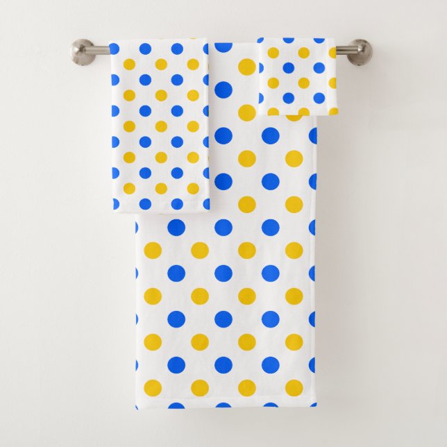 Diseño de lunares blancos azul amarillo (In situ)