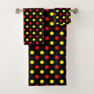 Diseño de lunares negros rojos y amarillos 